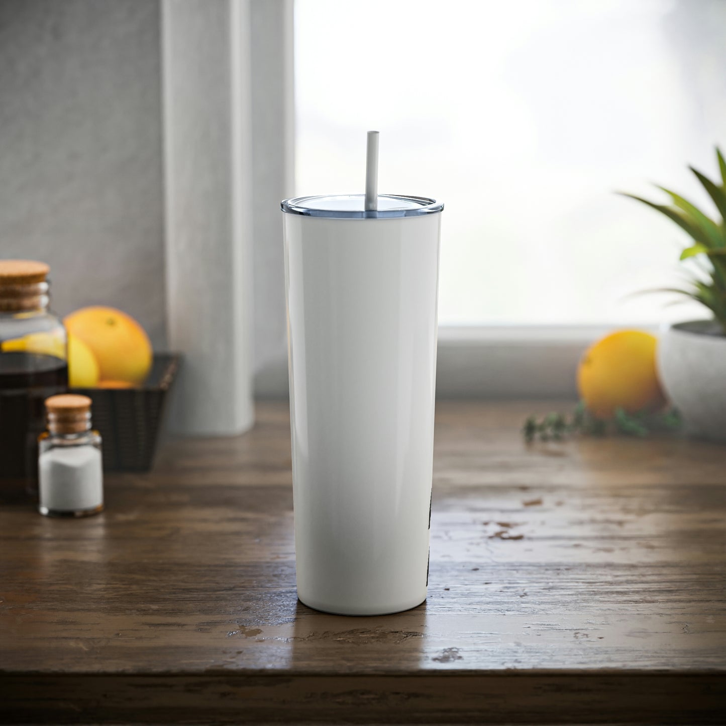 ASO Skinny Steel Tumbler with Straw, 20oz