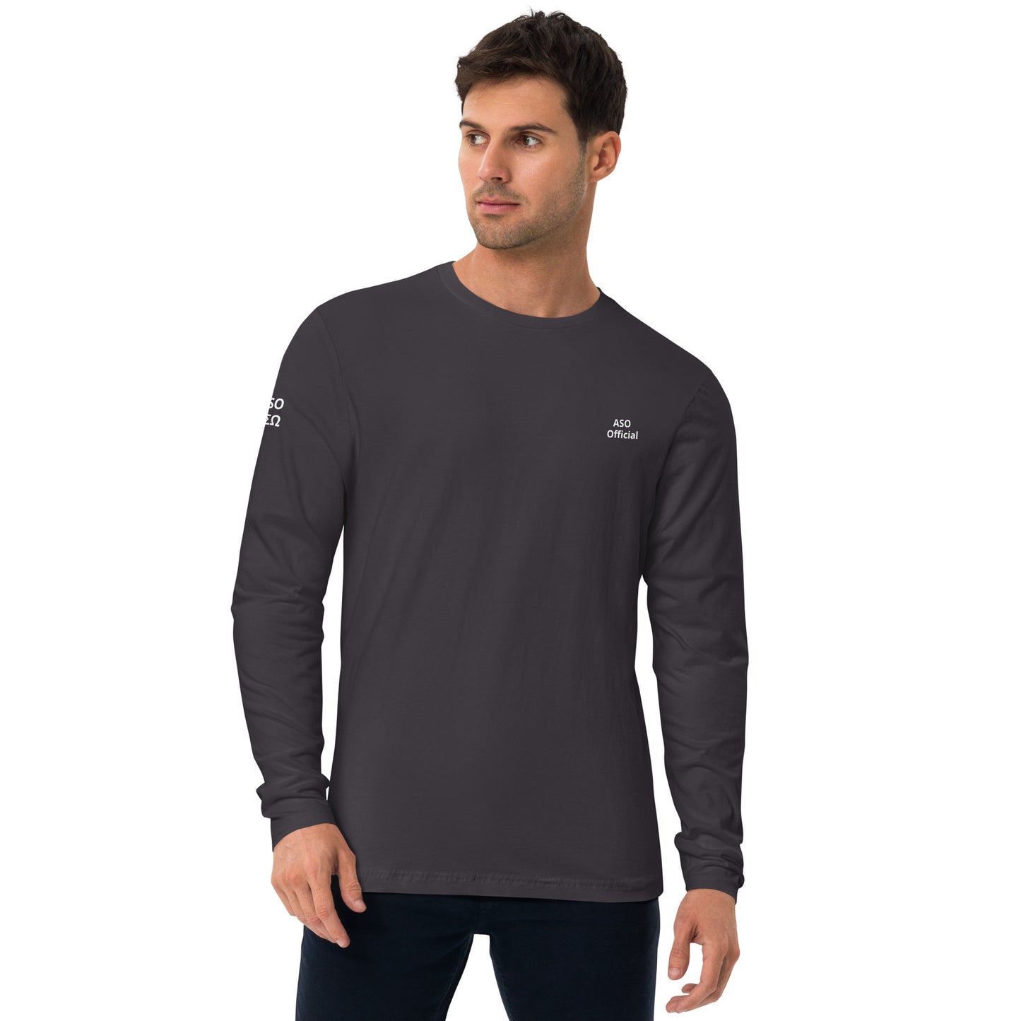 ASO Mens Long Sleeve Fitted Crew