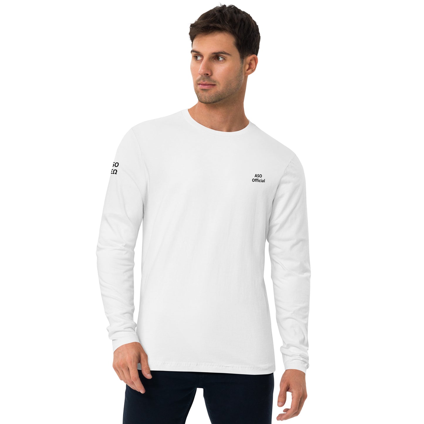 ASO Mens Long Sleeve Fitted Crew